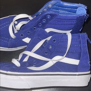 Blue and white vans , worn once.